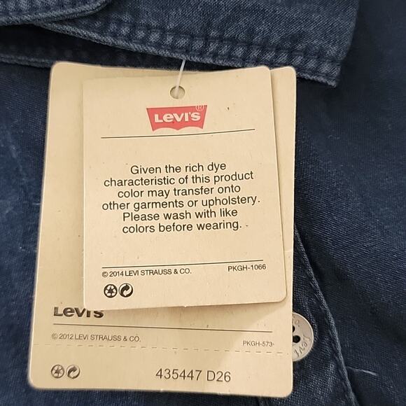 Levi's Girl's Long-Sleeve Button-Up Blue Chambray Shirt Dress 12 - Picture 13 of 14